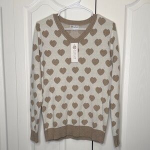 🇨🇦 Furlux - V neck metallic heart sweater size small
